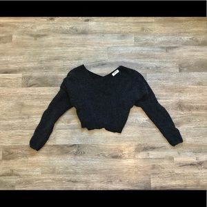 Double Zero dolman sleeve cropped chenille sweater